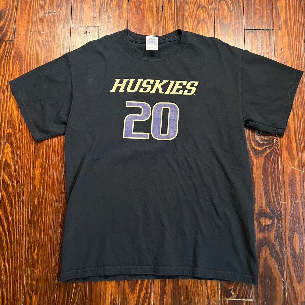 American Vintage M Unlabeled Collegiate Graphic T-Shirt Black Regular
